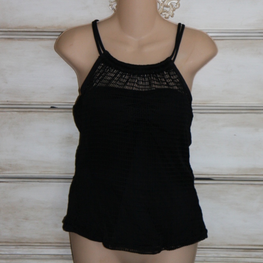 NWOT Apt 9 Black Mesh Tankini Top Small